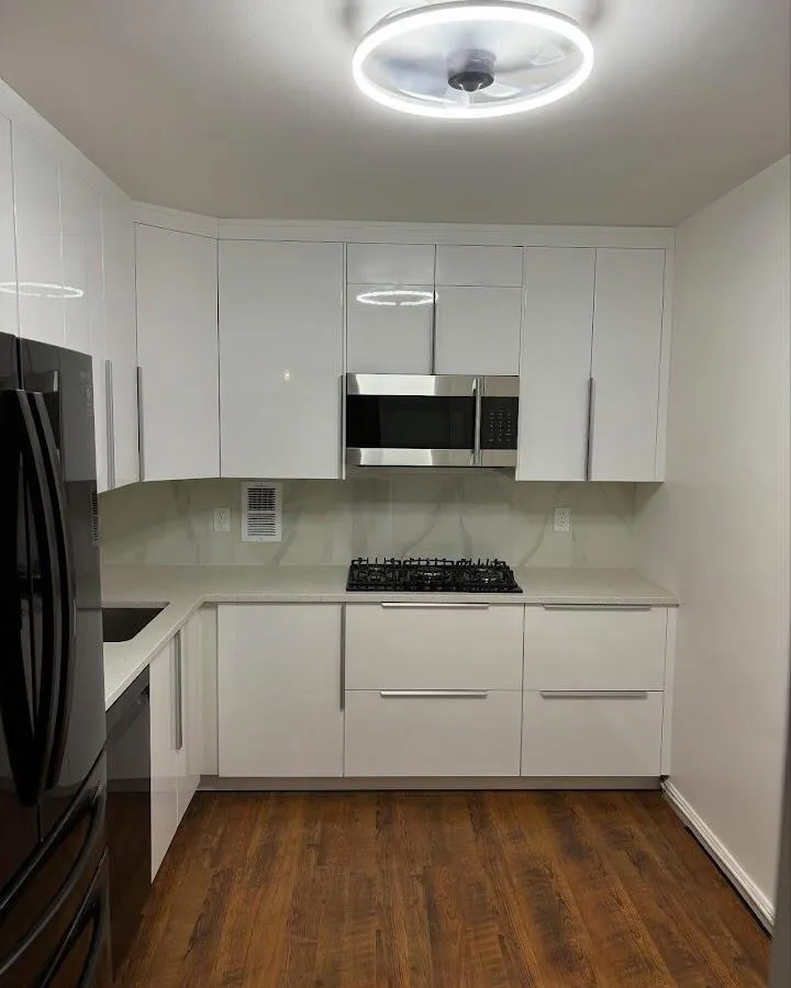 Renovated kitchen with quartz countertops in Cloverly